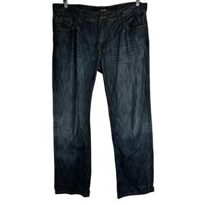 Flypaper Jeans Mens Straight Blue Denim Embroidery Pocket size 36x32